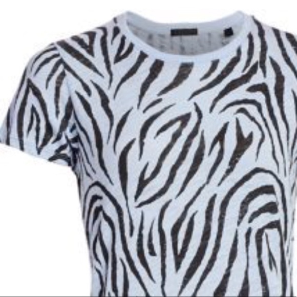 ATM Zebra Stripe Peruvian Cotton Fitted Tee NWT - Picture 3 of 3